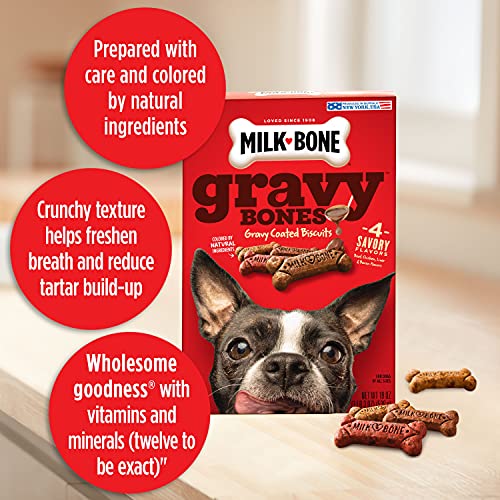 MilkBone Gravy Bones Dog Treats with Savory Meat Flavors, 60 Ounce
