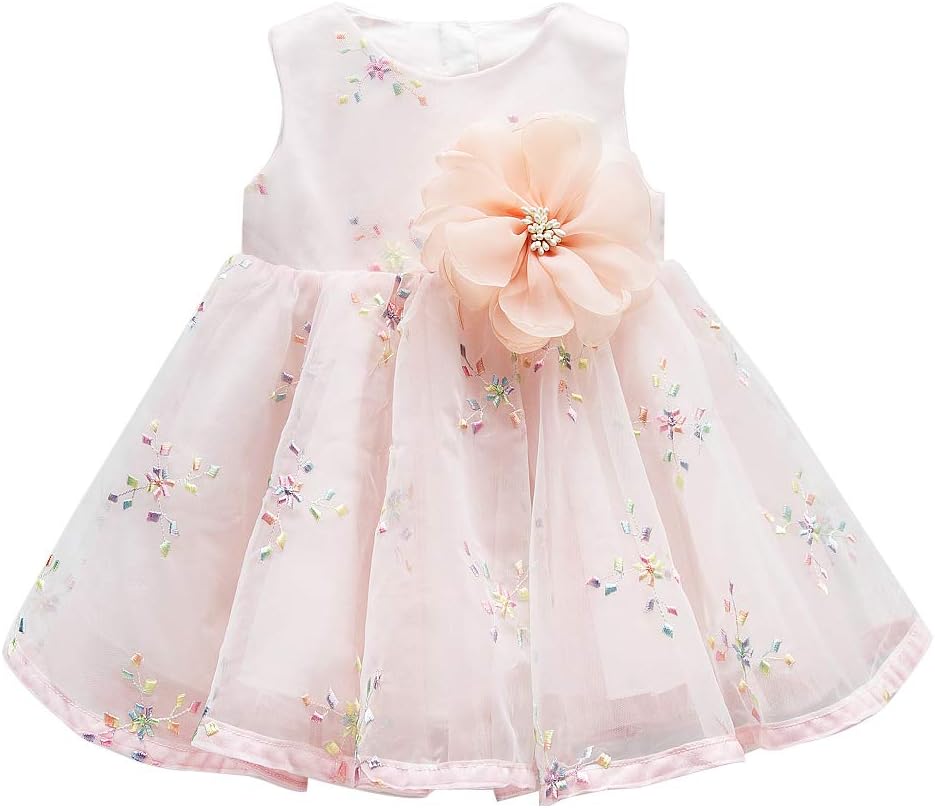 Kid Girl Flower Dress Ruffle Tutu Lace Dress Toddler Baby Girl Birthday Party Dress Wedding Dress 12-18-24 Months …