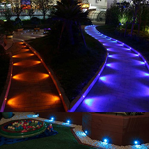 1W RGB LED Deck Lighting Kit, 20x QACA 30Lm Outdoor Step Lights for Garden Patio Recessed Underground Step Stairs Low Voltage LED Lamps DC 12V Stainless Steel Waterproof IP67 - Thumbnail 3