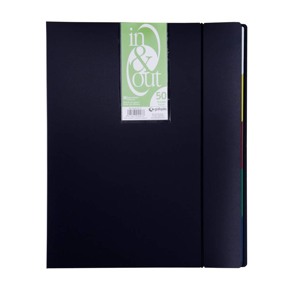 Grafoplás 39405010 - Folder, 50 Sleeves, in & Out System, A4, Black
