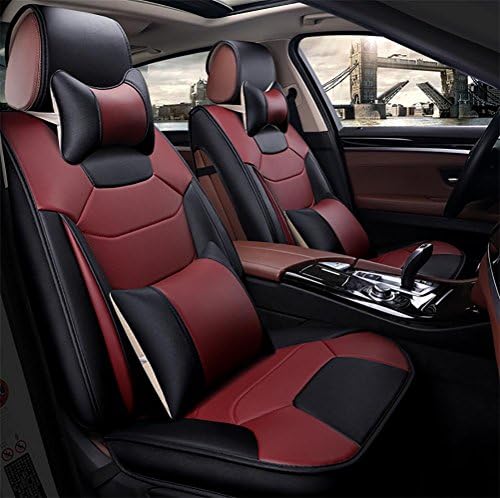 RIRUI Universal Fit Car Seat Covers,Easy to Clean PU Leather Car Seat Cushions 5 Seats Full Set
