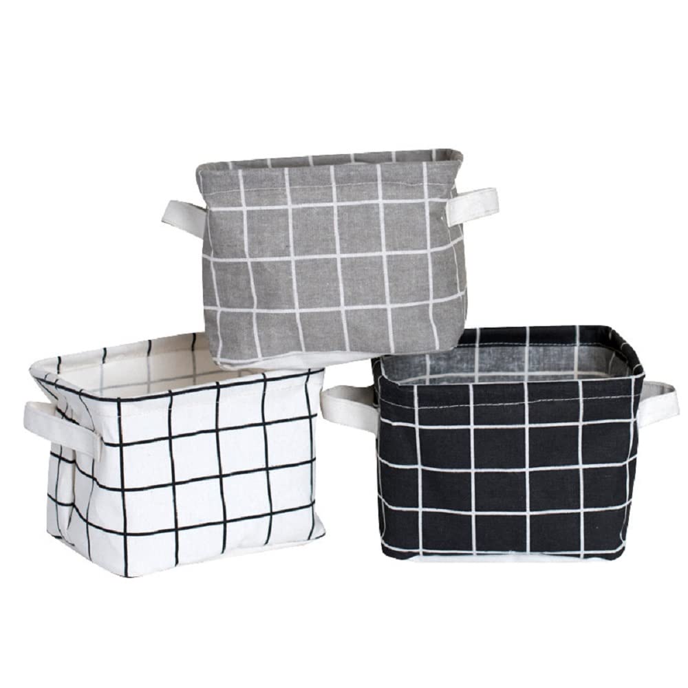 Photo 1 of *USED*
FocuH Stylish Storage Basket Cotton and Linen Fabric Mini Storage Cubes Nursery Storage Baskets with Handles for Shelves & Desks (Set of 3)