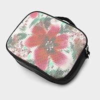 MINIKENS Cross Stitch 3D Printed Travel Makeup Bag Waterproof Portable Cosmetic Cases Organizer Mini Makeup Cases Travel Cosmetic Bag Brush Bag for Women Girls Black
