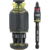 Klein Tools 32308F Impact Driver Set, 10-in-1 Stubby Screwdriver Driver Set, Hex Flip Socket, 7 Bits, 1/4-Inch Bit Holding Fe