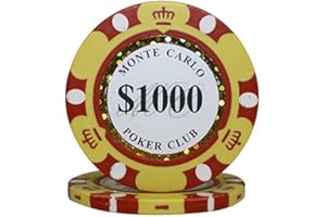 MRC 100pc $1000 Monte Carlo Poker Club Clay Composite 14 Gram Poker Chips