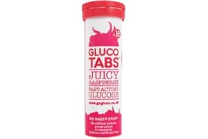 GlucoTabletss Raspberry Glucose Energy Tablets 10 Chewable Tablets 40g