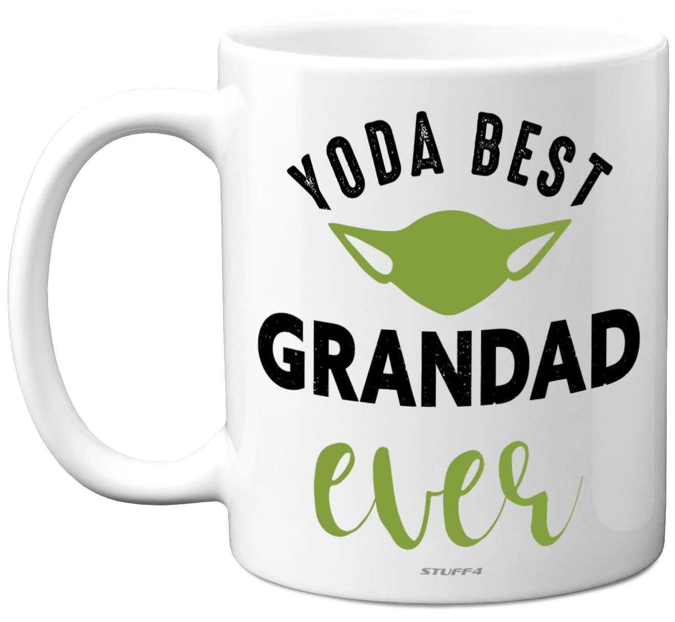 Stuff4 Yoda Best Mug - Grandad Fathers Day Mug Gifts, Birthday, Christmas Dinosaur Gifts, 11oz Ceramic Dishwasher Safe Coffe Cup, Grandad from Grandchildren, Cute Funny Made in UK