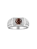 Rylos Men's Ring Sterling Silver Ring, 7MM Round