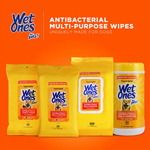 Wet Ones for Pets Paw & Tushie Dog Wipes With Chamomile, 30 ct 8 Pack Dog Wipes For All Dogs