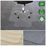 Office Marshal Chair Mat for Carpet with Lip | Eco-Friendly Series Chair Floor Protector | 100% Recycled (PET) Floor Mat for Office or Home Use | Multiple Sizes | Translucent - 30'' x 48''