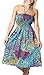 One-size-fits-most Tube Dress/Coverup with Peacock Print - Turquoise