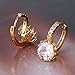 GULICX Attractive White CZ Clear Zircon Yellow Gold Tone Lady Stunning Bridal Hoop Earring