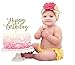 PoshPeanut Happy Birthday Cake Topper First Birthday Cupcake Topper Cake Smash Candle Alternative Party Handmade in the USA With the Best Quality