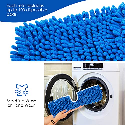 Houseables Flip Mop Refills, Replacement Pads, 3 Pack, White, Blue