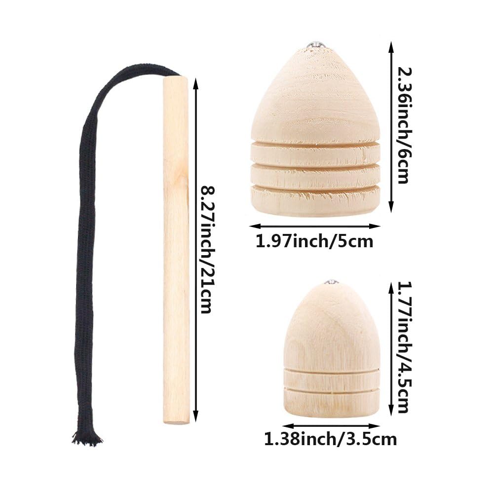 Wooden Spinnings for Kids Wood Trompos Toys Chinese Traditional Wood Spins Tops Toys with Whip