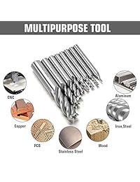 Qibaok   Juego de 8 puntas de molinillo de extremo HSS CNC, brocas rectas para cortador, juego de 4 brocas de flauta + 6 brocas de centro para taladro, HSS Lathe Mill de 60 grados para madera, aluminio, acero, titanio