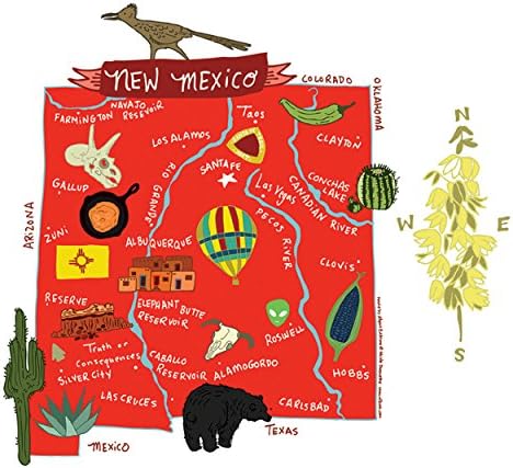 Allport Editions Hello : New Mexico Kitchen Towel - 100% Cotton Kitchen Dish Towel