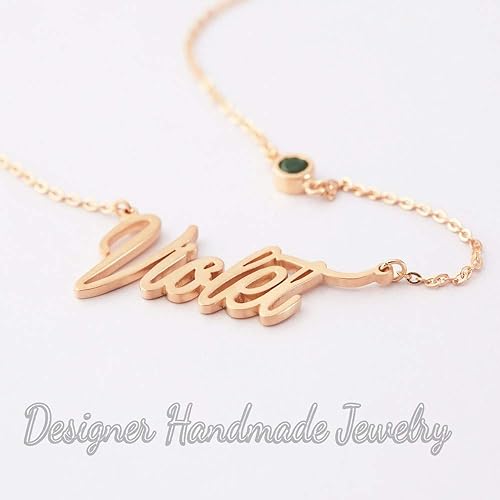 kid name necklace mom