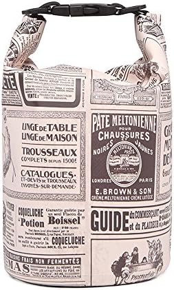 UrbanMover Waterproof Dry Bag 5L Roll Top Backpack Sack Old Newspaper Personality Unique Lightweight Portable Floating Boating Kayaking Rafting Diving Surfing Swimming Cycling Camping Beach Fishing