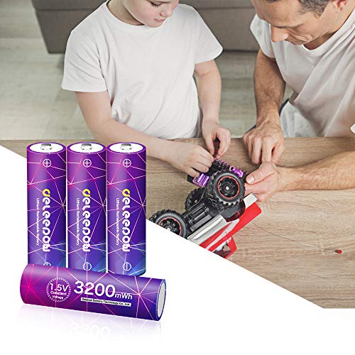 Deleepow Rechargeable AA Lithium Batteries with AA/AAA Individual Fast