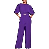 acelyn Elegant Jumpsuit for Women Dressy Sexy Plus Size Wide Leg Pant Suit One Piece Party Outfits