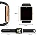 Bluetooth Smartwatch + Unlocked Watch Cell Phone for Android/iPhone Smart Phones (golden&black)
