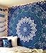 Jaipur Handloom Queen Tie Dye Bohemian Tapestry Elephant Star Mandala Tapestry Blue Tie Dye Star Design Indian Bedspread Twin Tapestry Hippie Wall Decor Mandala Bohemian Tapestry Psychedelic Tapestry