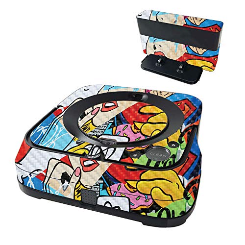 MightySkins Carbon Fiber Skin Compatible with iRobot Braava Jet m6 - Cartoon Ma…