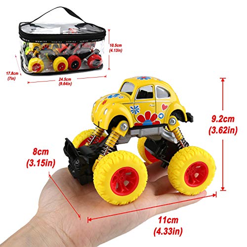 image for BBLIKE Pull Back Cars Toys, 4-Packs Monster Trucks Inertia Toys Fricti