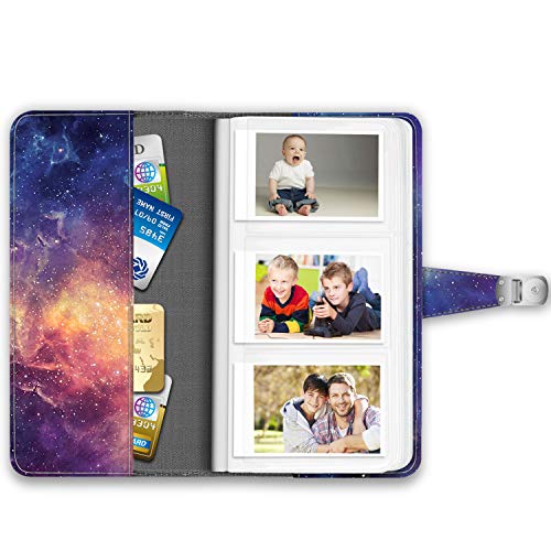 Fintie Wallet Photo Album for Fujifilm Instax - 108 Pockets [Snap Fastener] Photo Album for Fujifilm Mini 9 Mini 8+ Mini 90 Mini 26+, HP Sprocket, Polaroid Camera 3-Inch Film (Galaxy) - Thumbnail 2