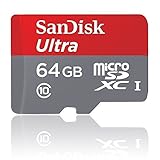 SanDisk Ultra - Tarjeta de memoria microSDHC UHS-I de 64 GB con adaptador SD, velocidad de lectura hasta 80 MB/s, Clase 10