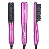 Hair Straightening Brush Straightener Ceramic Brush 265℉to 395℉ Anti-Scald -ELEHOT