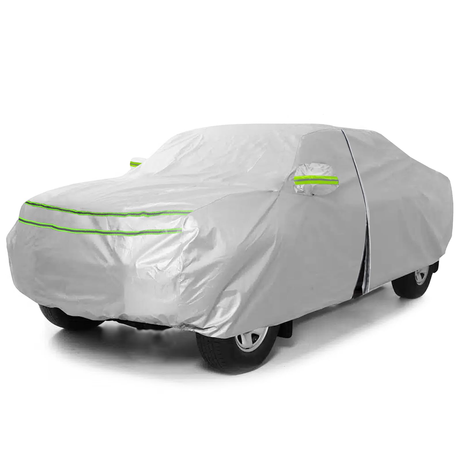 Photo 1 of QUYDDC All Weather Universal Car Cover, Waterproof Snow Proof UV Proof Scratch Proof Bird Droppings Proof with Driving Cab Zipper, Fit for Pickup Truck Body Length 230" to 260" - Silvery