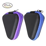 Fidget Spinner Case, Holody 2 Pack Multifunction Protective Hard Travel Carrying Box, Storage Bag For Triangle Finger Toy, Earphone, Key, MP3 and Cable - Black