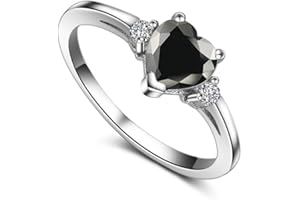 ACEFEEL 925 Sterling Silver Heart Shaped White Opal Engagement Promise Band Ring