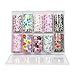 BlueZOO 40PCS Nail Art Foil Transfer Paper Set Starry Sky Flower Stickers Pack Different Colored Nails Decals Wraps Kit DIY Decorations Accessories