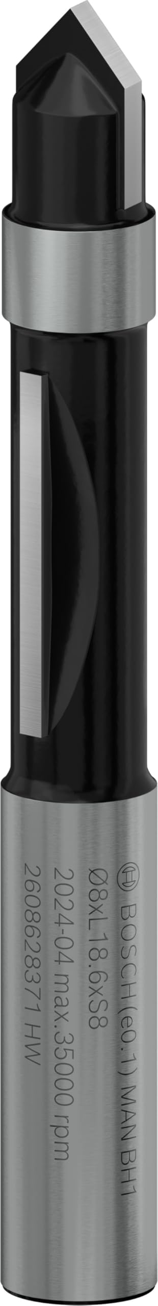 Bosch 2608628371 Template Guide, 0 V, Silver/Black, 8 x 19 x 8 mm