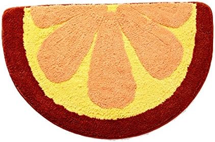 Semicircle Kitchen Rug 19.6"Wx31.4"L Superfine Fiber Non Slip Doormats For Kitchen/Bathroom/Bedroom (lemon)