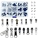Aneco Zipper Repair Kit Zipper Replacement Pack Assorted Zipper Pulls with Organizing Boxes