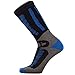 Pure Athlete Kids Ski Socks - Merino Wool OTC Winter Skiing Sock for Boys Girls (1 Pair - Black/Blue, Small-Medium)