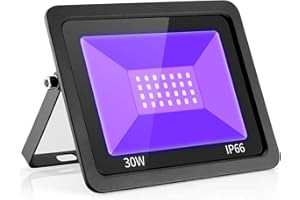 UV Black Lights 30W High Power UV LED Floodlight Waterproof IP66 Ultraviolet Light Bulb with ON/Off Switch & US Plug, Perfect