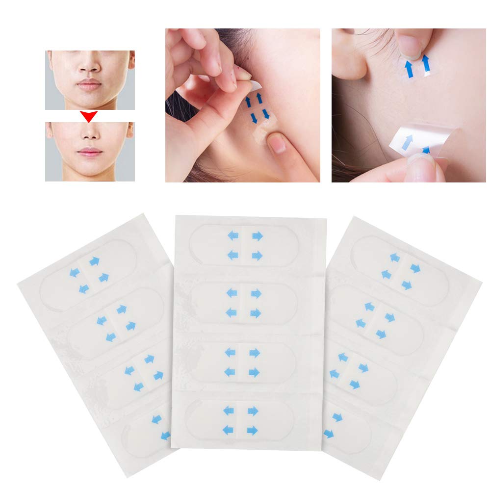 40Pcs Facial Invisible V-Shape Lift Sticker, Face Lifting Patch Artifact Saggy Eye Neck Double Chin Invisible Thin Adhesive Tape Makeup Face Lift Pad Beauty Tools