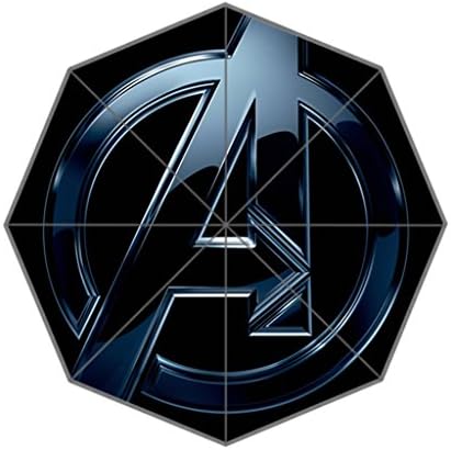 LaHuo SCIENCE FICTION MOVIE The Avengers Black Logo Custom Design Travel Folding Umbrella Auto Open Close Windproof Compact For Easy Carrying Firm Durable Lifetime Guarantee Umbrella