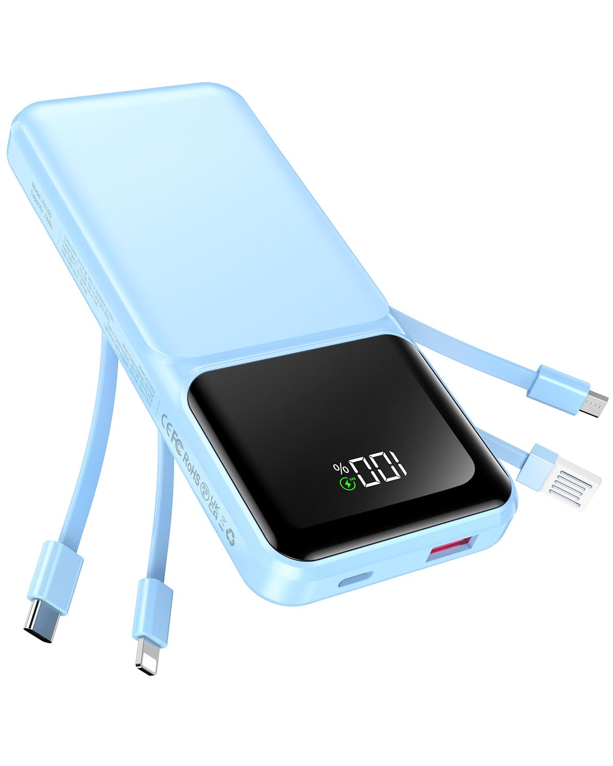 Photo 1 of Portable Charger with Built in Cable - 20000mAh Fast Charging 22.5W Power Bank USB C LED Display Slim Battery Pack 5 Outputs & 3 Inputs for Travel Essentials iPhone Samsung Android Phones Tablets