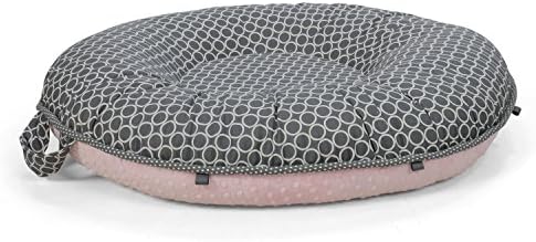 Pello Luxe Baby Floor Pillow (34" Diameter), Newborn Lounger Tummy Time Play Mat, Ages 0-6, Majestic/Light Pink
