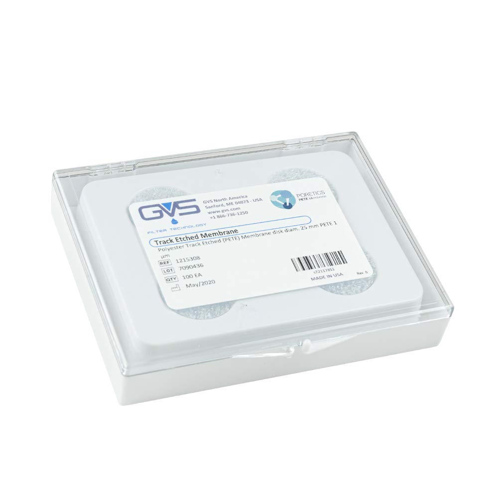 GVS Filter Technology Filter Disc, PETE Membrane, 1.0µm, 25mm, 100/pk