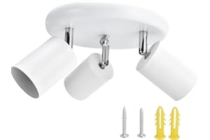 Ceiling Light Fitting, Ceiling Spotlight Mount Base 3 Way Pendant Light GU10 Ceiling Light Base Rotatable Iron Spotlight Hold