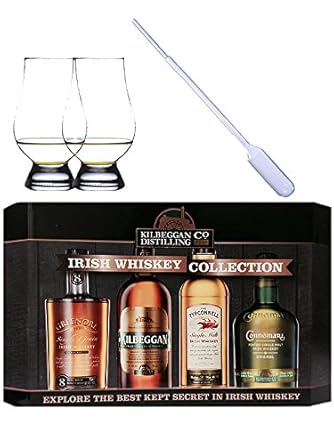 Cooley Collection neues Design Irish Whisky Mini 4 x 5cl + 2 Glencairn Gläser + 1 Pipette
