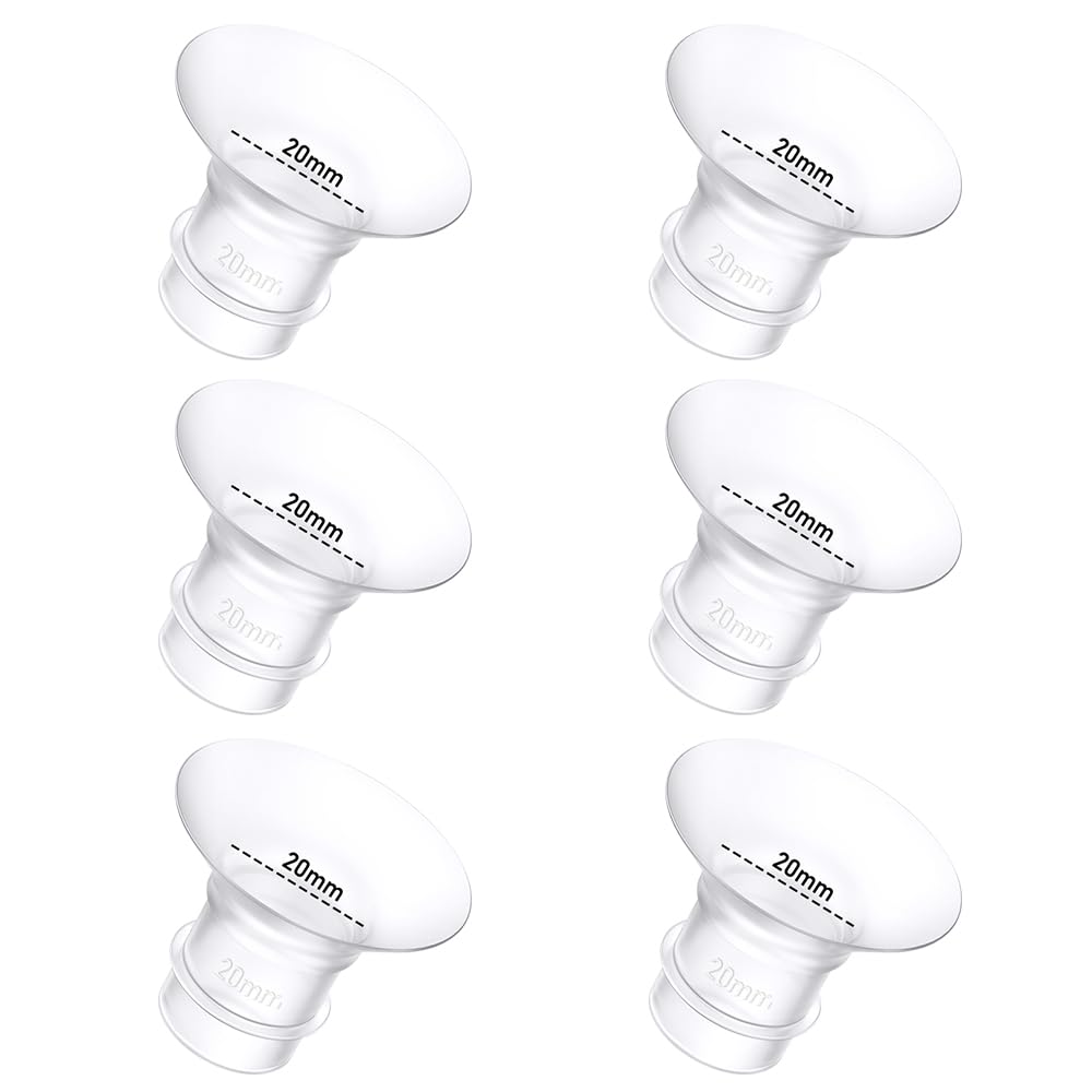 Photo 1 of 6Pcs Breast Pump Flange Insert 20mm Compatible with Momcozy/Spectra/Medela/eufy/Elvie/Lansinoh/Paruu P10 Breast Pump, Fit for Momcozy M5/M9/M6/V2 Pro/V2 pro/S12 Pro/eufy E10 S1 S1 Pro, 24mm Flange