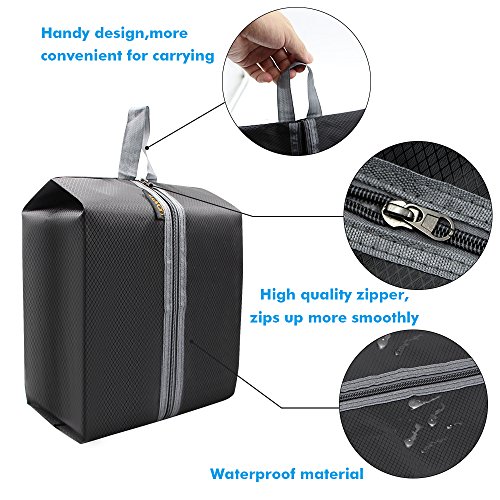 Luvan Portable and Waterproof Nylon Travel Shoe Bag with Zipper Closure for Men and Women,Multicolor,Pack of 4